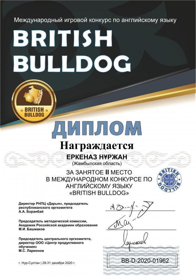 «British Bulldog» халықаралық ойын-конкурсының жүлдегерлері.